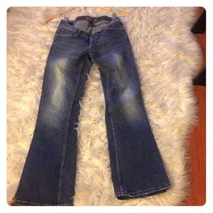 Blue and light skinny jeans